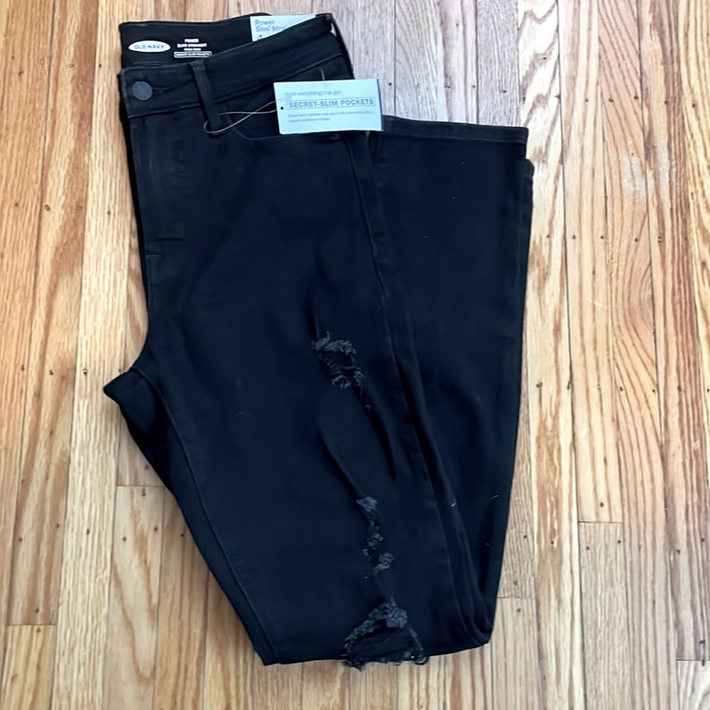 Old navy straight leg black jeans, size 4